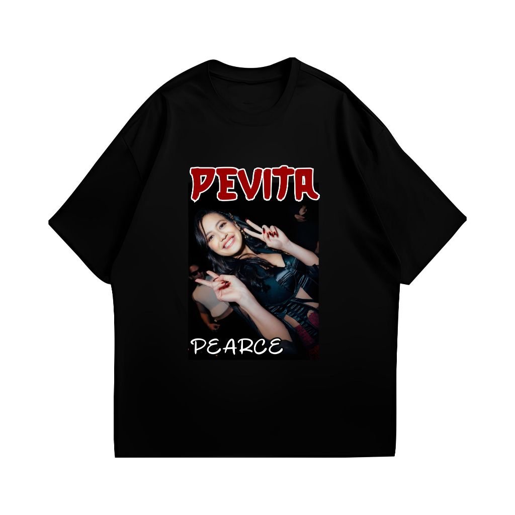 Apage T-Shirt Pevita Pearce Viss vintage lengan pendek HITAM kaos distro unisex katun combed
