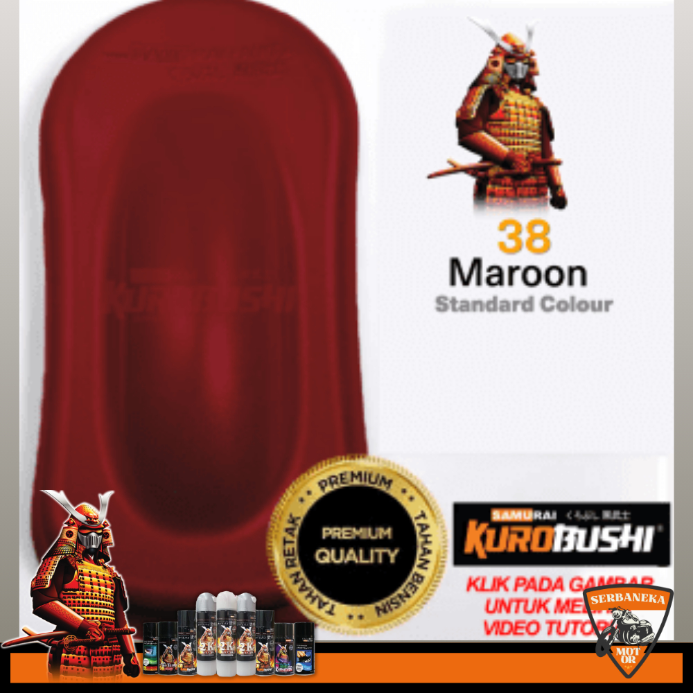CAT SEMPROT/AEROSOL SAMURAI KUROBUSHI WARNA STANDARD MERAH MAROON #38 SIZE 400ml