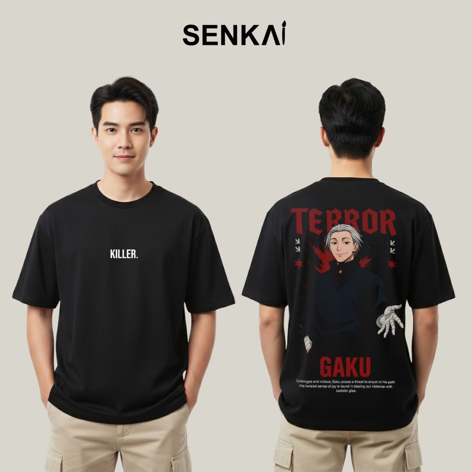 Kaos Distro Anime Gaku Teror Sakamoto Days Oversize Combed/ARC112