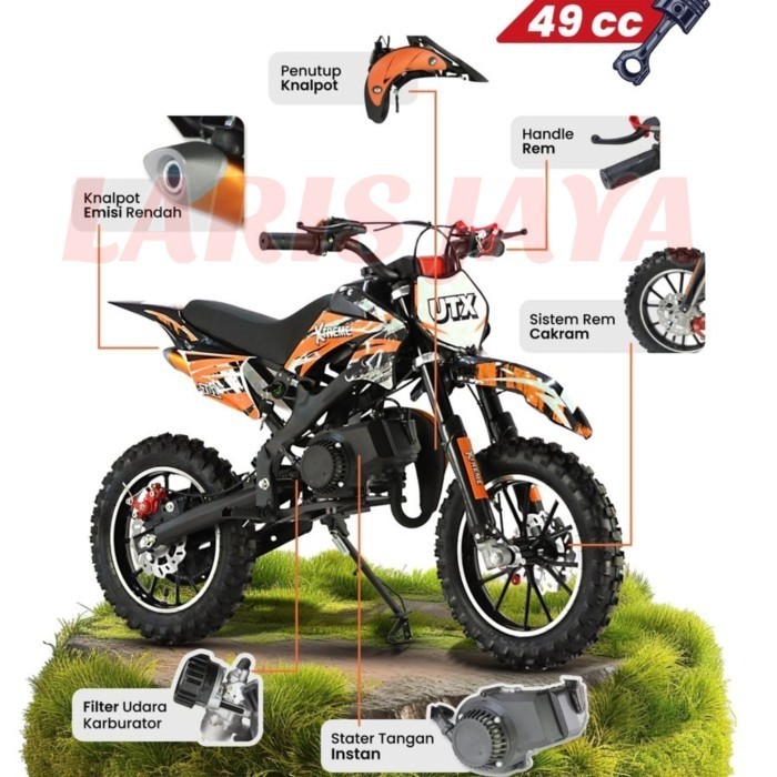 Motor cross mini trail pmb UTX 701 49cc motor trail anak bensin campur TERBARU