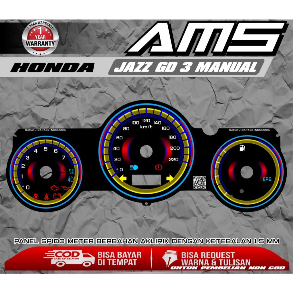 PAPAN SPEEDOMETER CUSTOM JAZZ GD 3 MANUAL