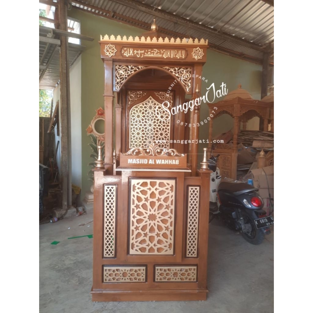 mimbar masjid, mimbar khutbah, mimbar kubah, mimbar kayu jati asli, mimbar minimalis, mimbar masjid 