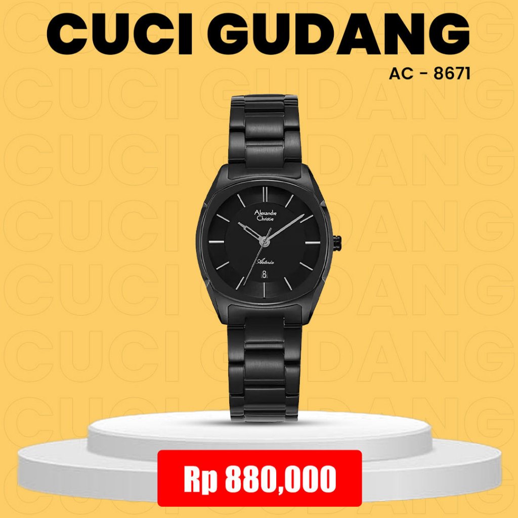 CUCI GUDANG Jam Tangan Wanita Alexandre Christie Tipe AC 8671 AC8671 Baru Garansi Resmi