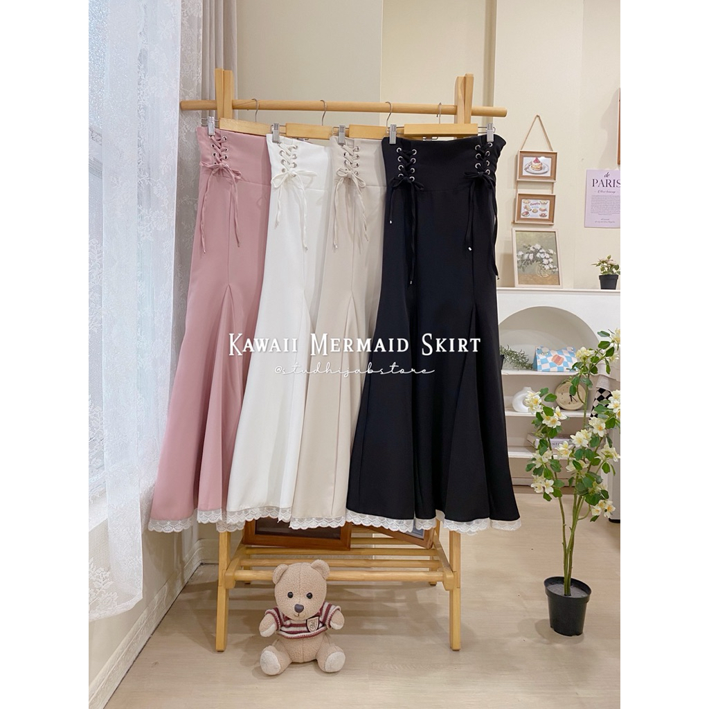 Kawaii Mermaid Skirt Rok Duyung Polos Royal Vintage Jiraikei by Studhijabstore