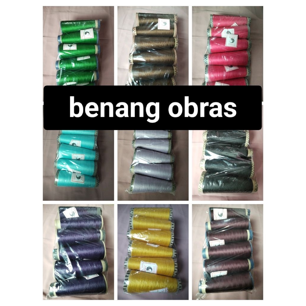 benang obras benang obras Polyester benang obras warna lengkap benang obras murah Polyester