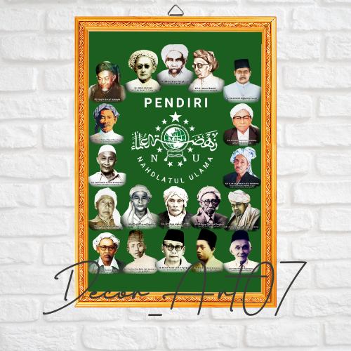 PENDIRI NU / FOTO ULAMA NU - FOTO BINGKAI KAYU MDF / FOTO ULAMA INDONESIA / WALLDECOR / HIASAN DINDI