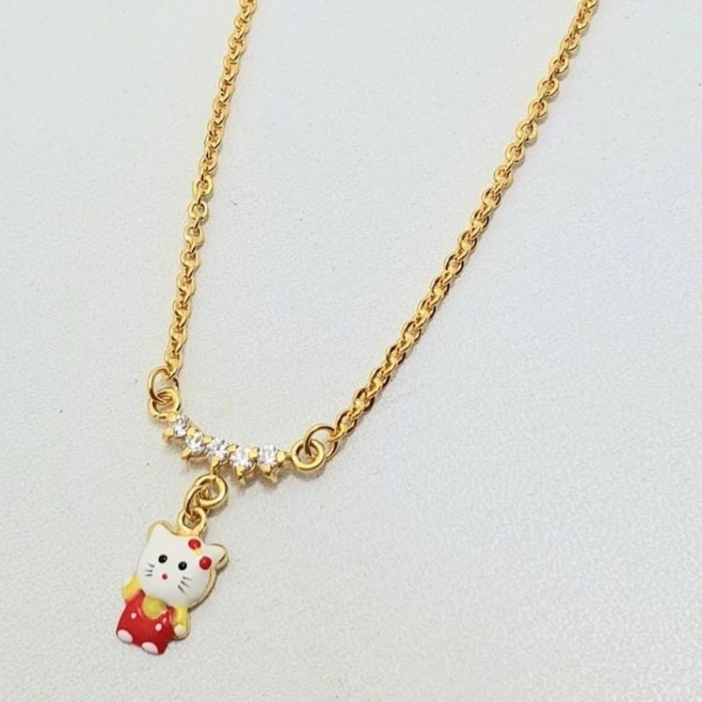 Kalung Rante Anak Emas Muda Gambar Hello Kitty 3 Gram