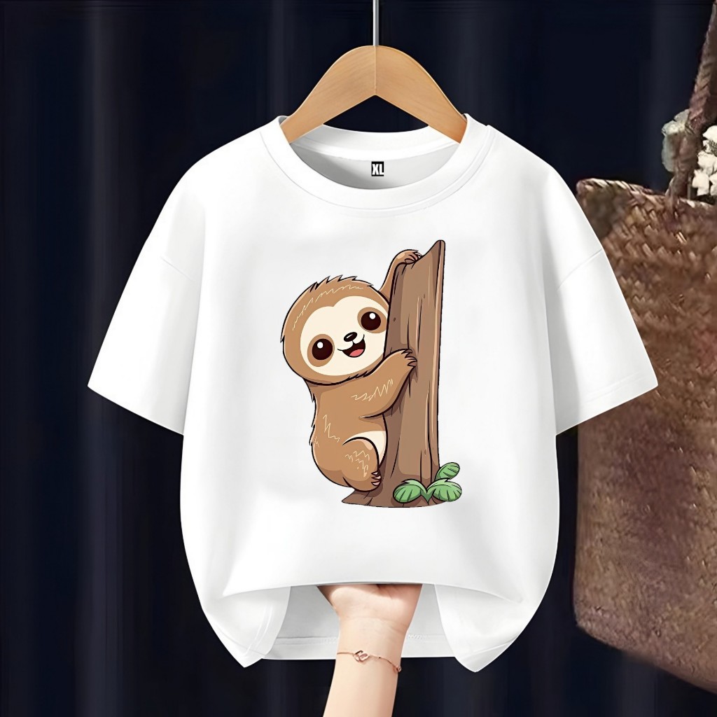 BAJU KAOS ANAK SLOTH ANIMAL SLOTH CUTE FREE CUSTOM NAMA