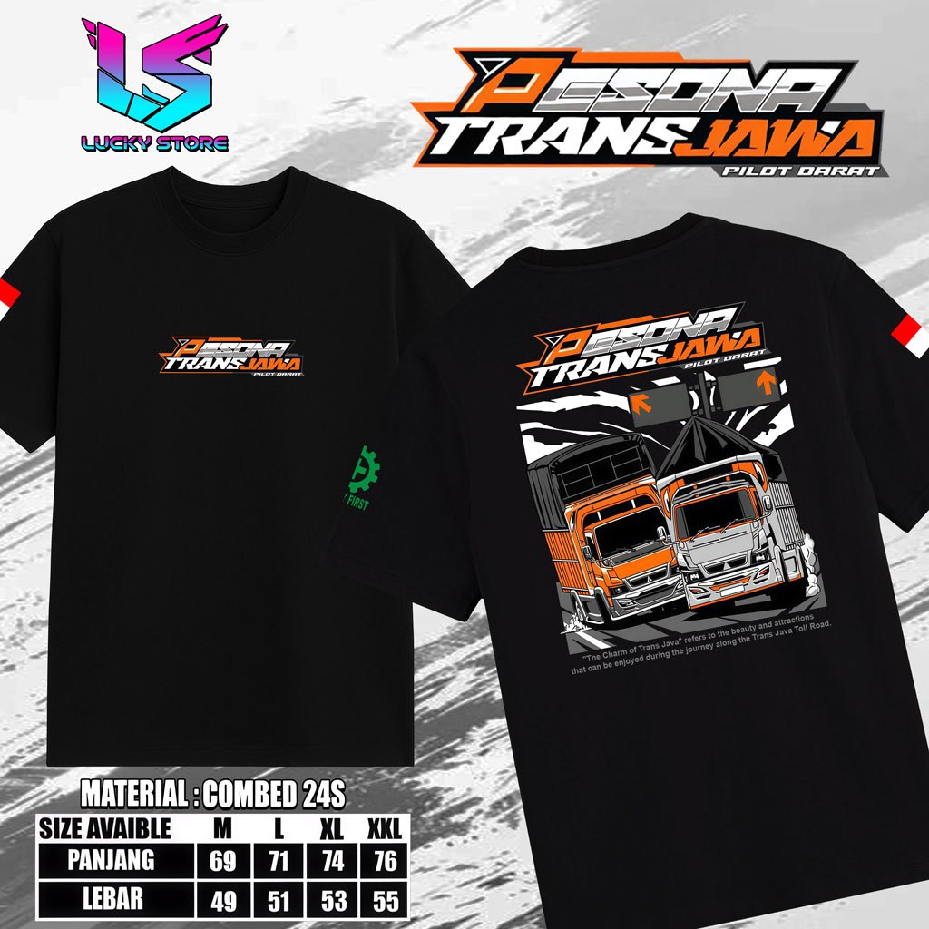LuckyStore kaos combed 24s motif pesona trans jawa model distro