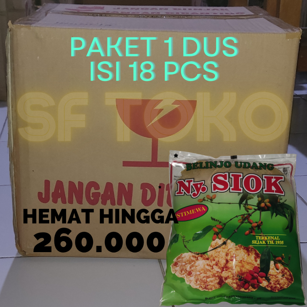 (HARGA GROSIR) Paket 1 dus Ny Siok / Ny. Siok 18 PCS Blinjo EMPING MELINJO BELINJO UDANG NY. SIOK