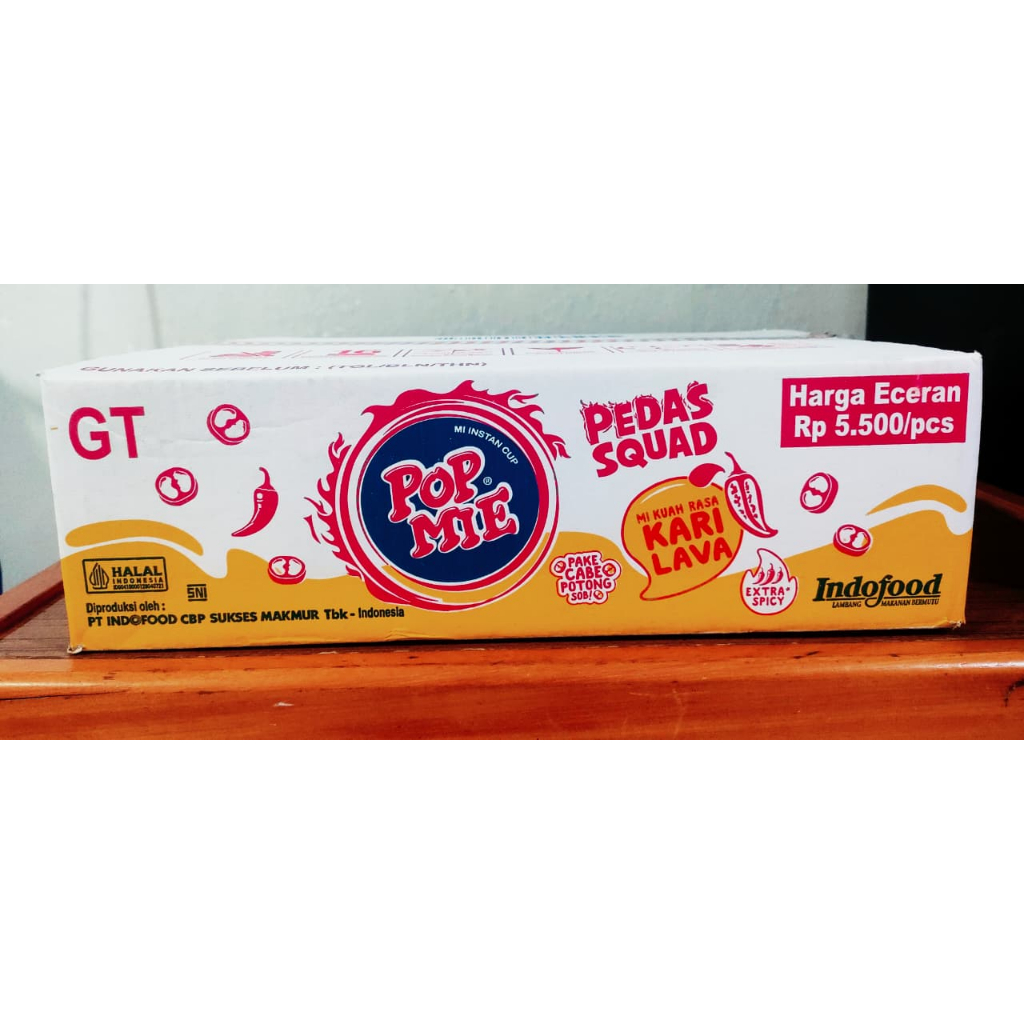 POP MIE PEDES SQUAD KUAH RASA KARI LAVA 1 DUS 12 PCS