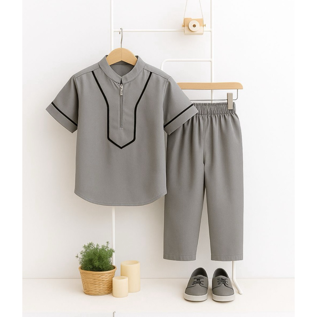 Set Koko Anak Umur 1 2 3 4 5  6 7 8 9 Tahun 10 11 12 13-15Tahun Baju Stelan Bocil Cowok Muslim Setel