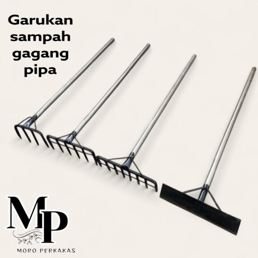 Garukan Sampah / Garuk kotoran sapi / Garukan rumput besi / garuk rumput baja asli gagang full besi 