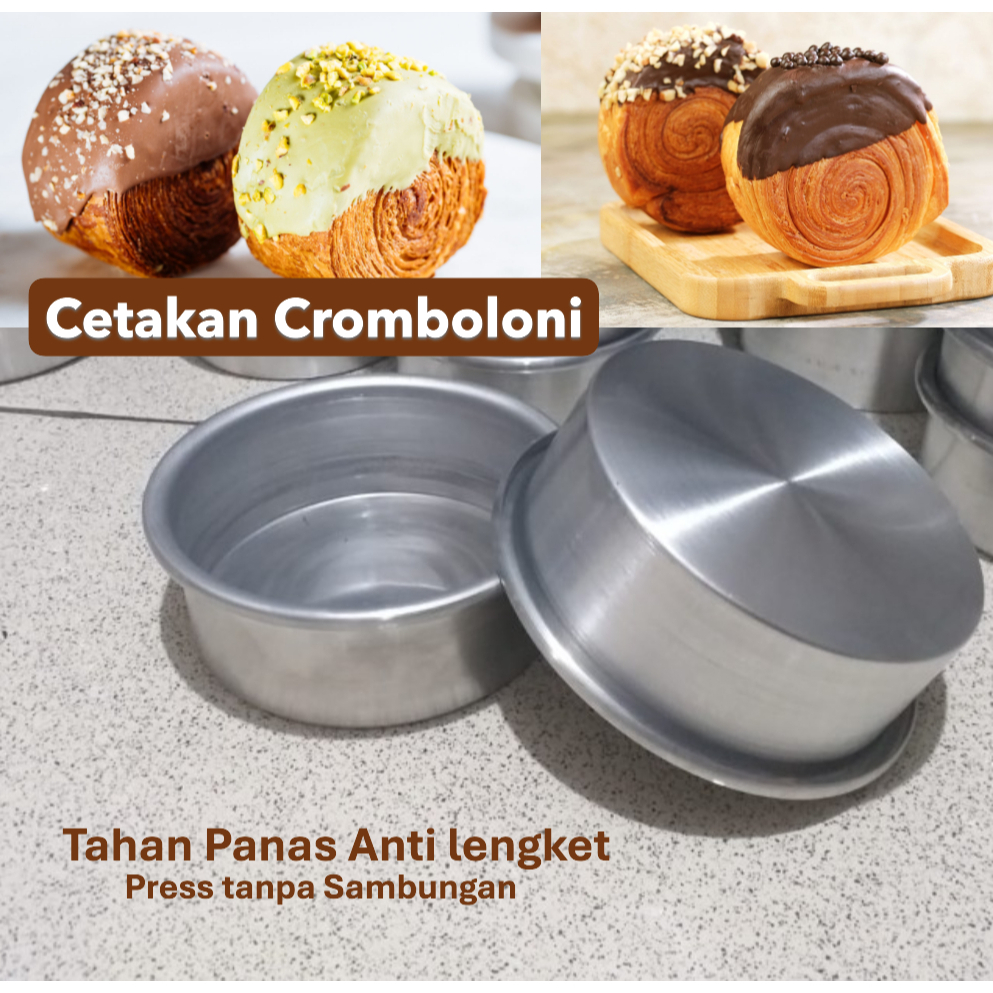 Loyang Bulat press Tanpa Sambung Ukuran 8 10 12 14 16 18 20cm/Loyang Cromboloni Tinggi 4cm