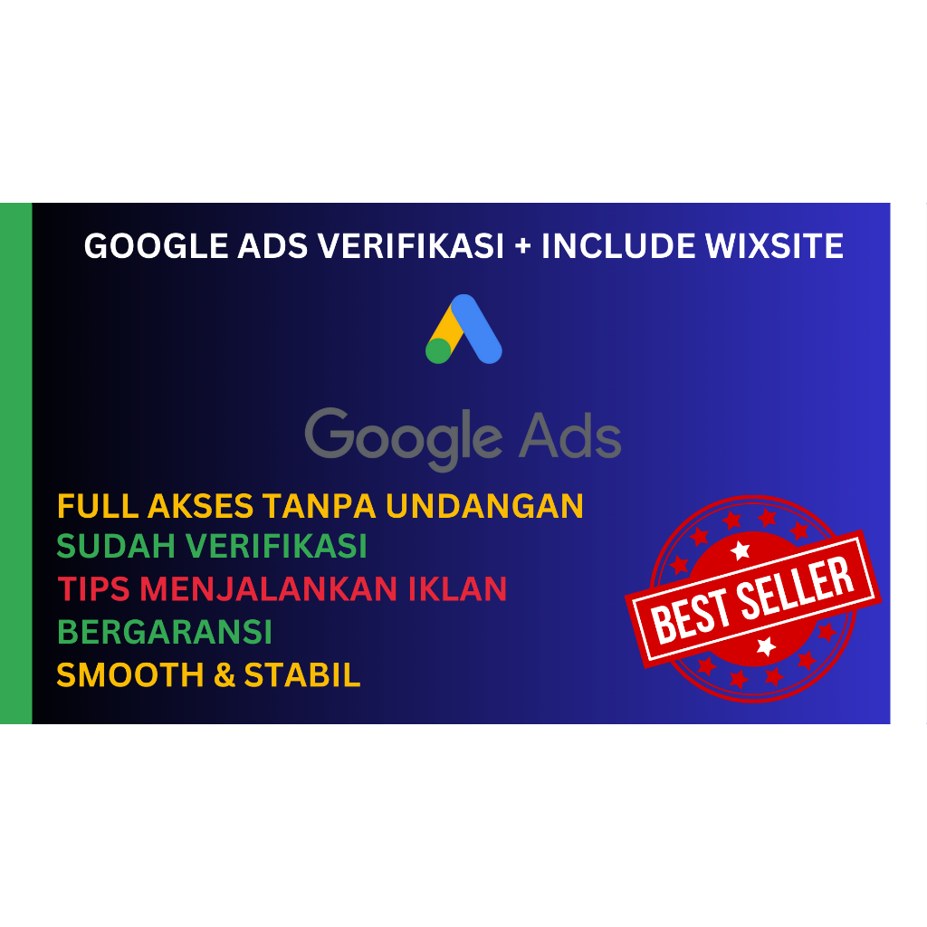 PROMO Akun Google Ads Verifikasi + Included Wixsite Valid Siap Gas