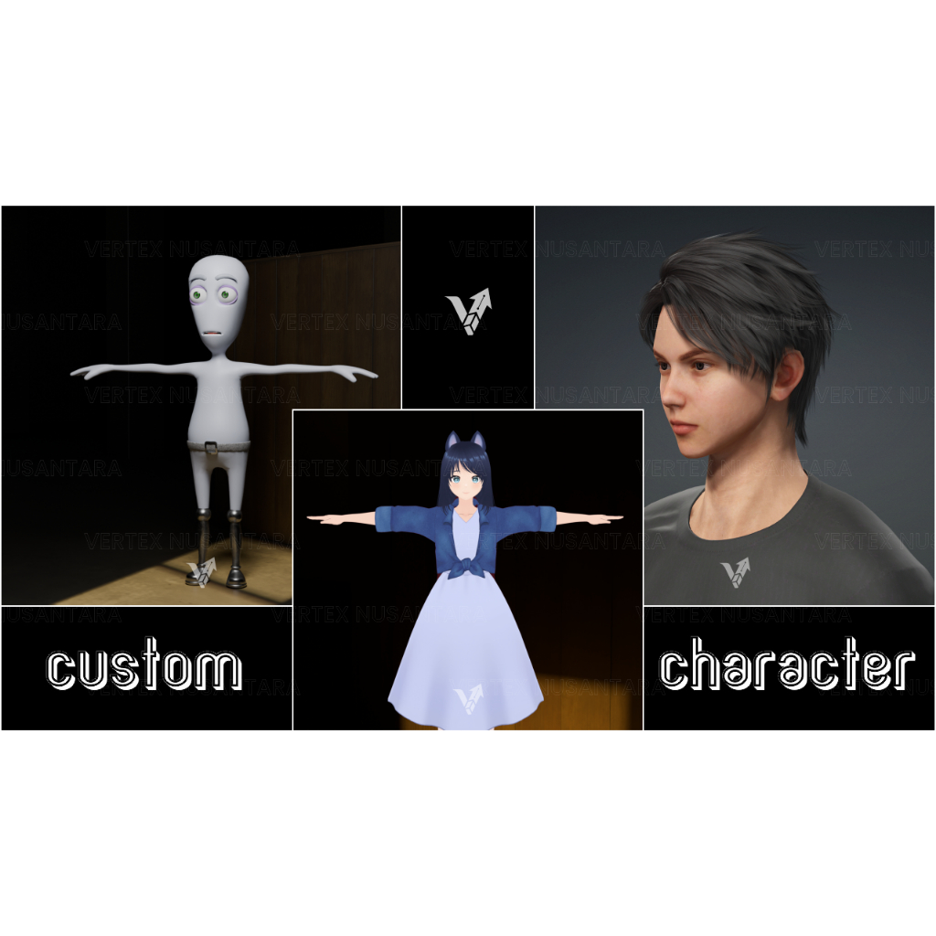 Jasa Custom 3D Character | Desain Karakter 3D Anime / Realistic | Model Game & Vtuber