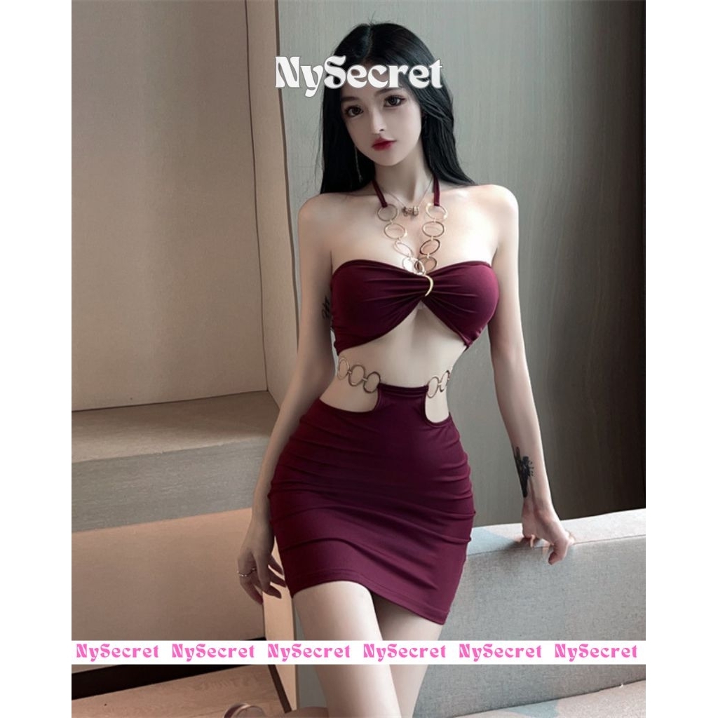 NySecret Sexy Mini Dress Bodycon Korean Style, Gaun Malam wanita , Gaun sexy wanita, Party Night Dre