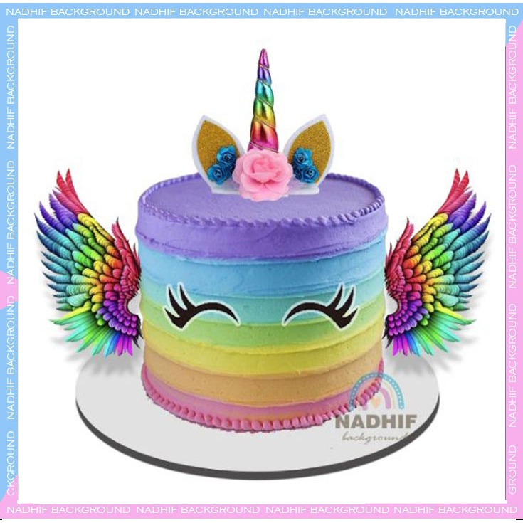 Topper Karakter SAYAP PERI SAYAP UNICORN Harga Grosir Decorasi Cake Happy Birthday Topper Hiasan Kue