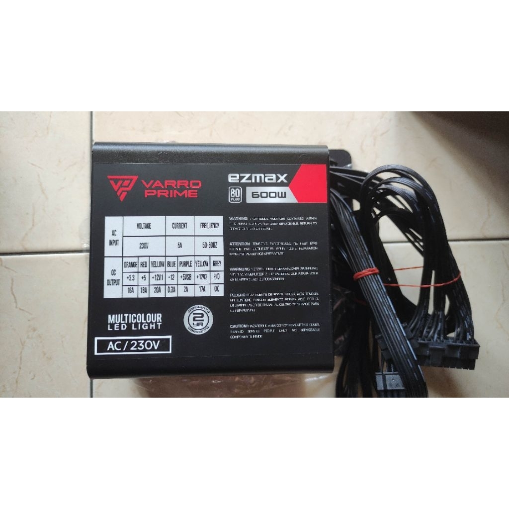 EZMAX VARRO PRIME 600 WATT 80+ PSU