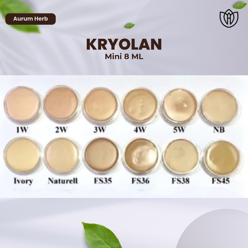 Kryolan Mini Foundation 8ml | Alas Bedak Mini Natural Coverage – Tahan Lama & Ringan