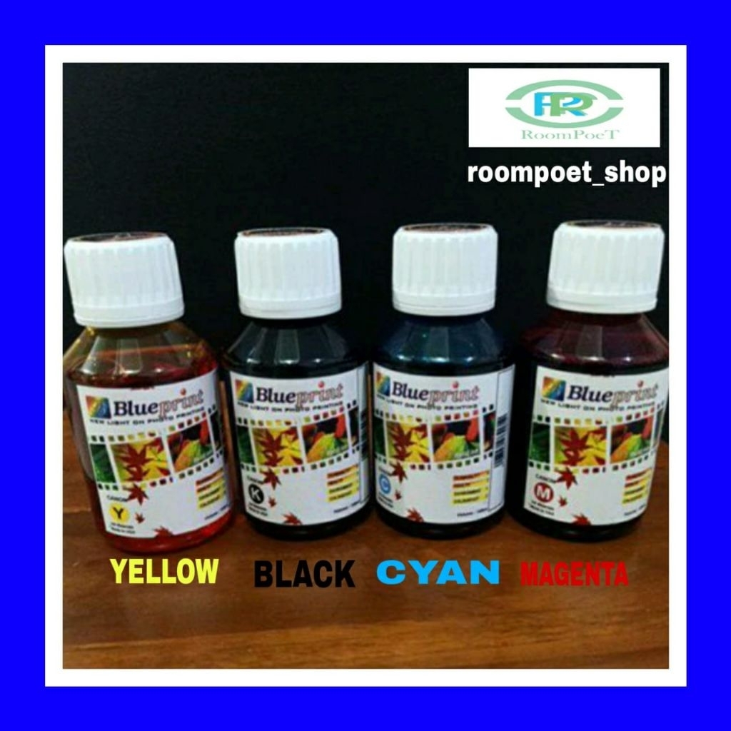 1 set 4 botol/4warna Tinta Blueprint Canon 100 ml Untuk Printer Canon Pixma IP 2770/MP287/MG....