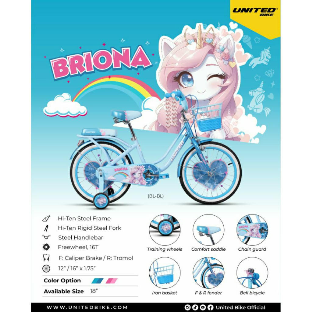 SEPEDA MINI ANAK UNITED BRIONA 18 INCH