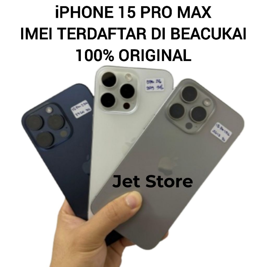 iPhone 15 Pro Max 256GB 512GB 1TB Natural Black Blue White Titanium Seken/Second/Bekas Original Prom