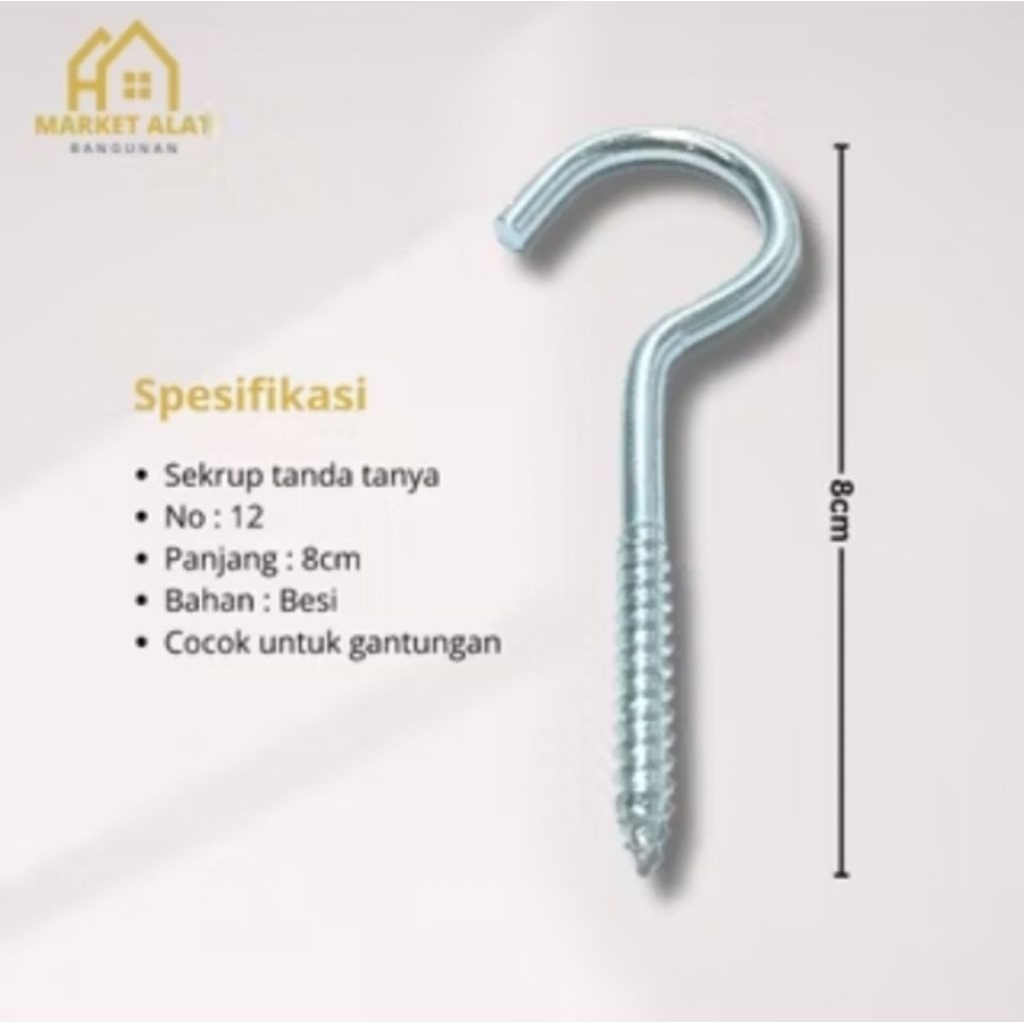 sekrup gantung panjang 8 cm