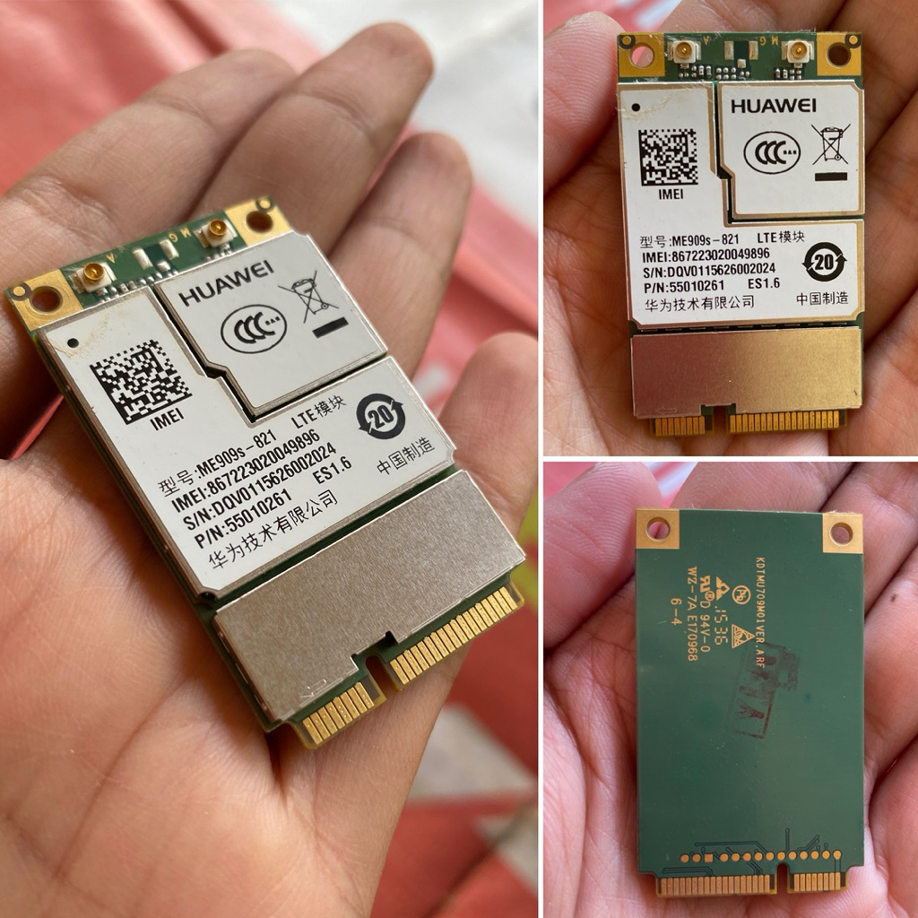 Module 4G LTE Huawei ME909s-821 Mini PCIe All Operator Alternatif Pengganti Modul Mikrotik R11e-LTE