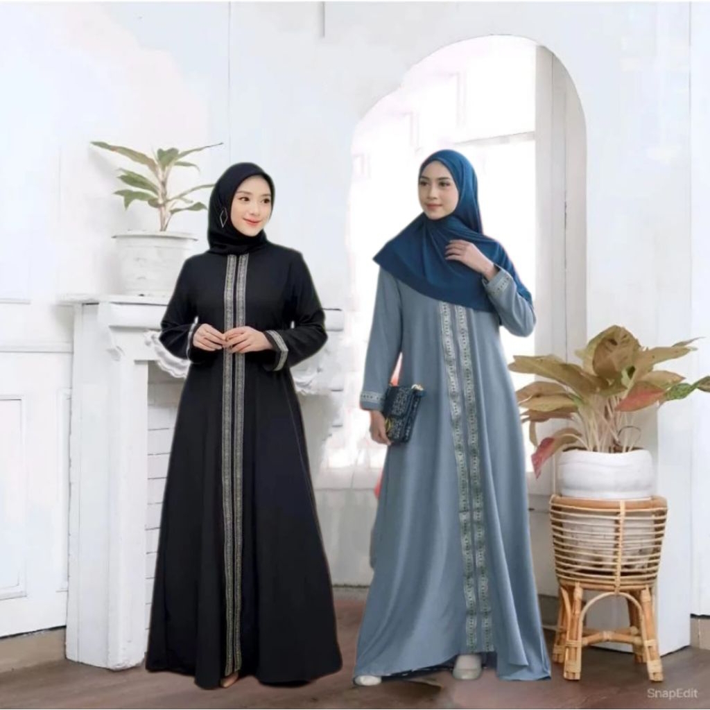 Gamis abaya renda Fendy Katun premium/Abaya palestina Ful varian Renda Bordir Kekinian/Gamis Maxi pa