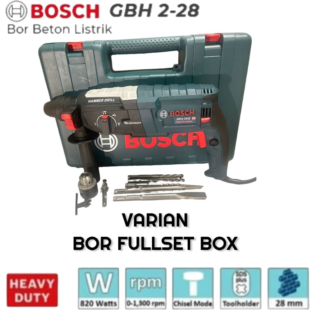 Mesin Bor SDS BOSCH GBH2-28DE 3Fungsi (Rotary Hammer) (New 100% Redy Pilihan Tanpa Box dan pake Box)