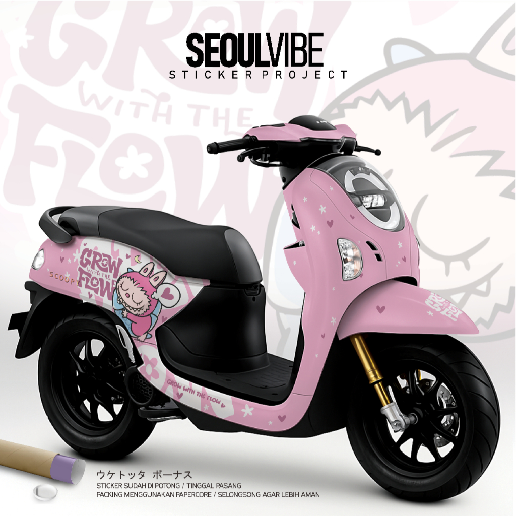Decal Honda Scoopy Fullbody 2013-2025 Premium Labubu || Decal Stiker Scoopy Terbaru 2025