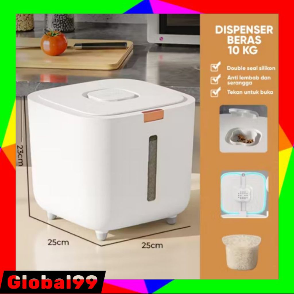 Tempat Penyimpanan Beras Anti Kutu dan Serangga / Dispenser Tempat Beras / Wadah Beras