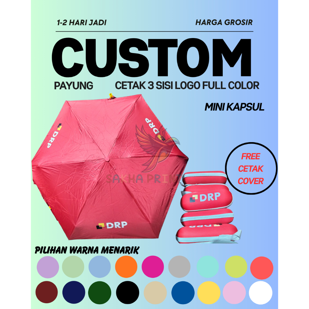 Payung Custom/Payung Mini Kapsul/Payung Kapsul Mini/Payung Mini Custom/Payung Lipat Kapsul/Payung LI
