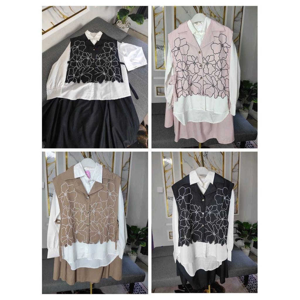 setelan rok Dubai 3in1 set/oneset rok