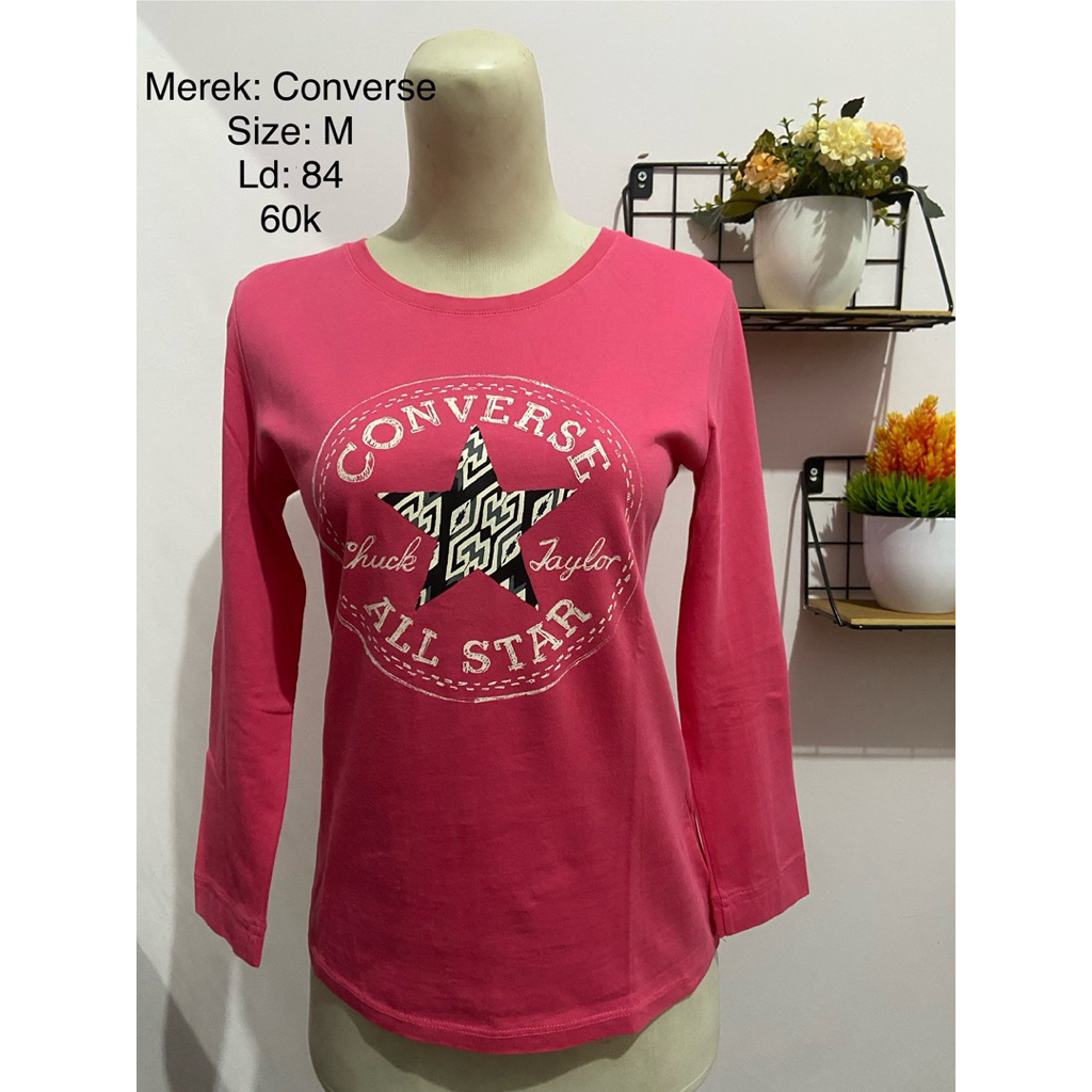 Baju Kaos Panjang Converse Original Wanita