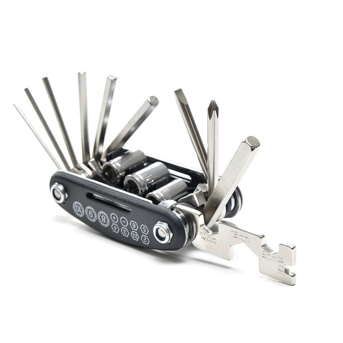 16 in 1 Kunci Shock Lipat mini Set Kunci Sepeda motor 16 Tools 16in1 Kunci 8 9 10 ring pas L Obeng