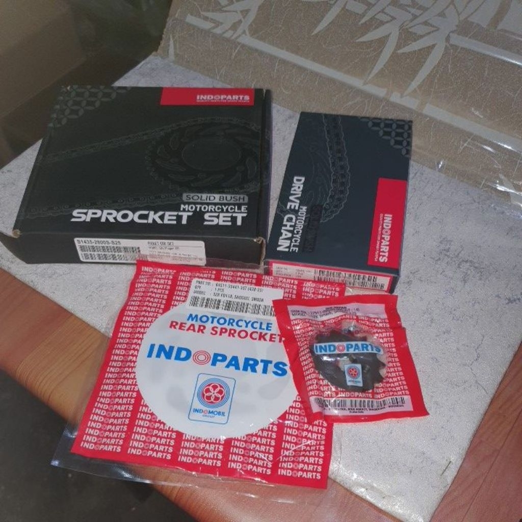 Gear set/paket gigi tarik shogun125 indopart solid