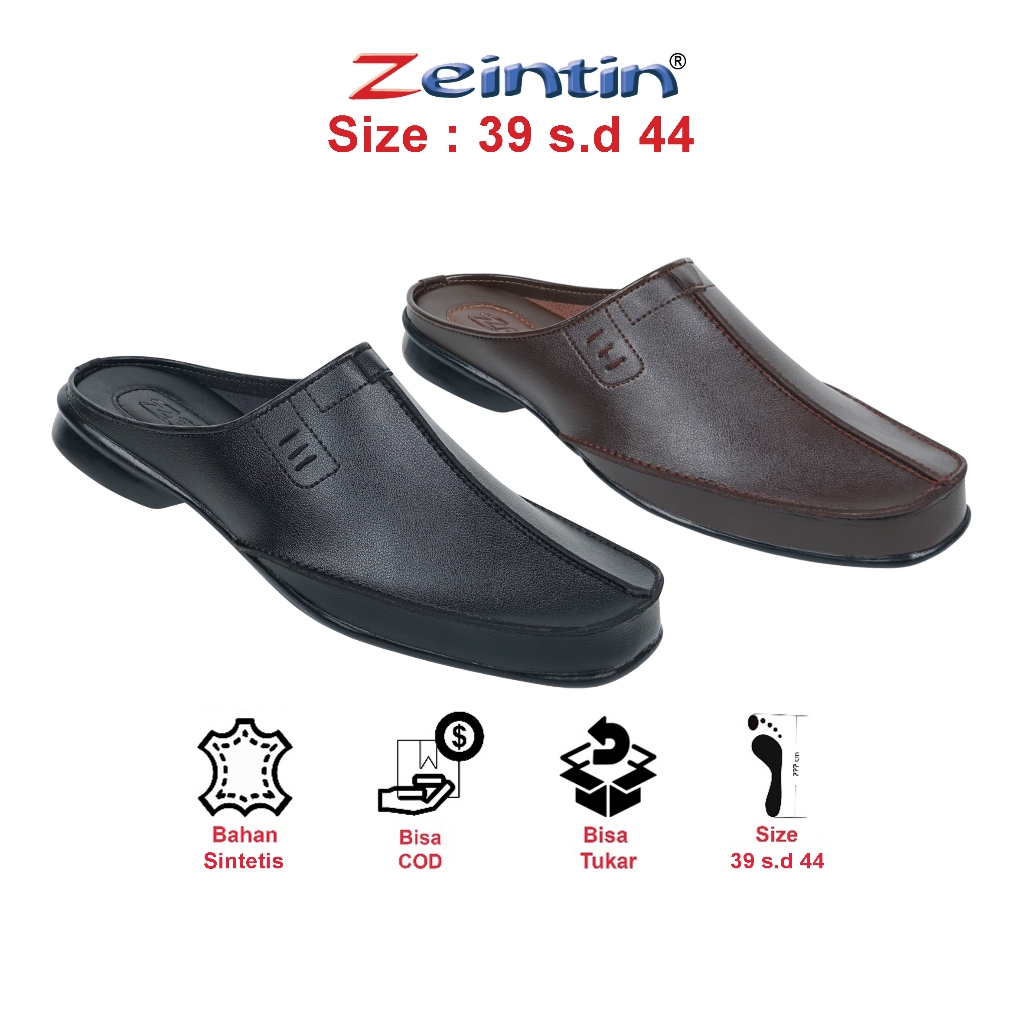 Zeintin - Sandal Sepatu Bustong Selop Pria Tutong Pria Kulit Sintetis RD