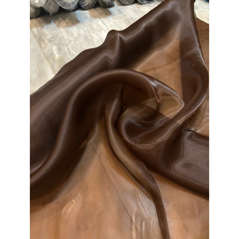 COD Bahan Kain Organza Polos Premium Silk Kain Kaca Polos | Bahan Meteran Organza Banyak Warna