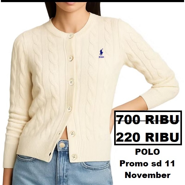 Baju cardigan wanita POLO 100% original store