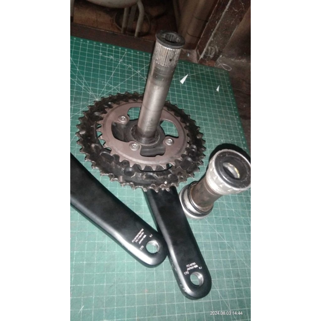 crank deore xt  dobel 2 speed