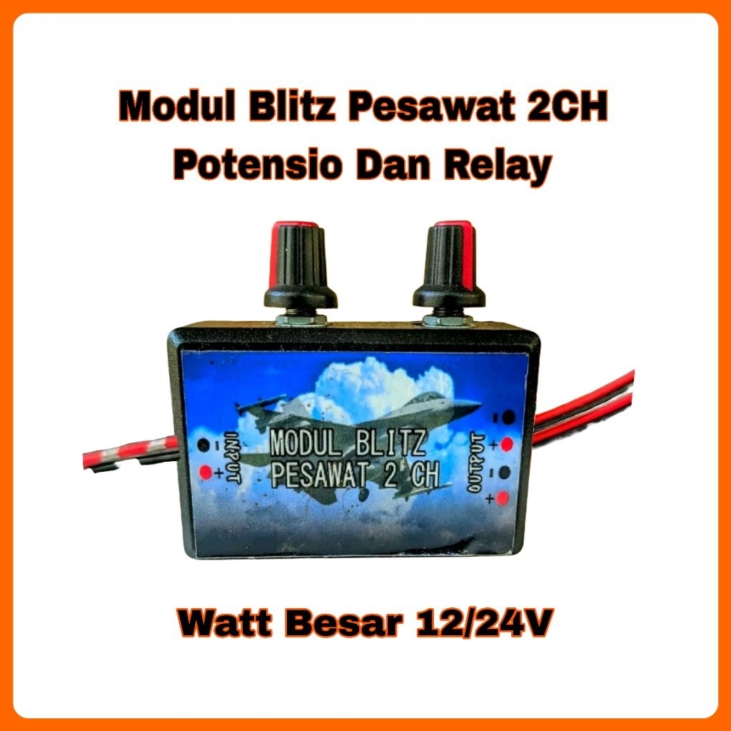 Modul Lampu Blitz Pesawat 2 Channel Menggunakan Potensio dan Relay Watt Besar - Cocok Untuk Lampu Te