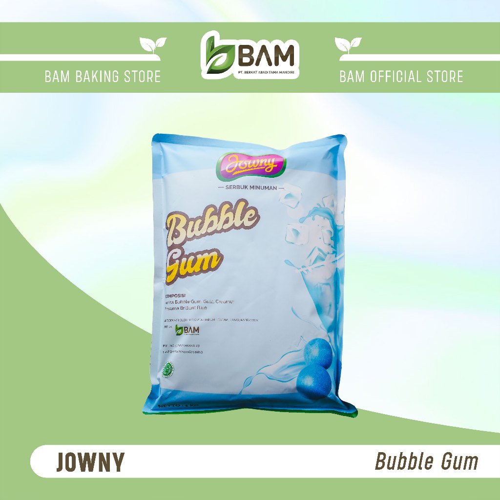 JOWNY BUBBLE GUM 1KG  minuman bubuk (premix) minuman instan