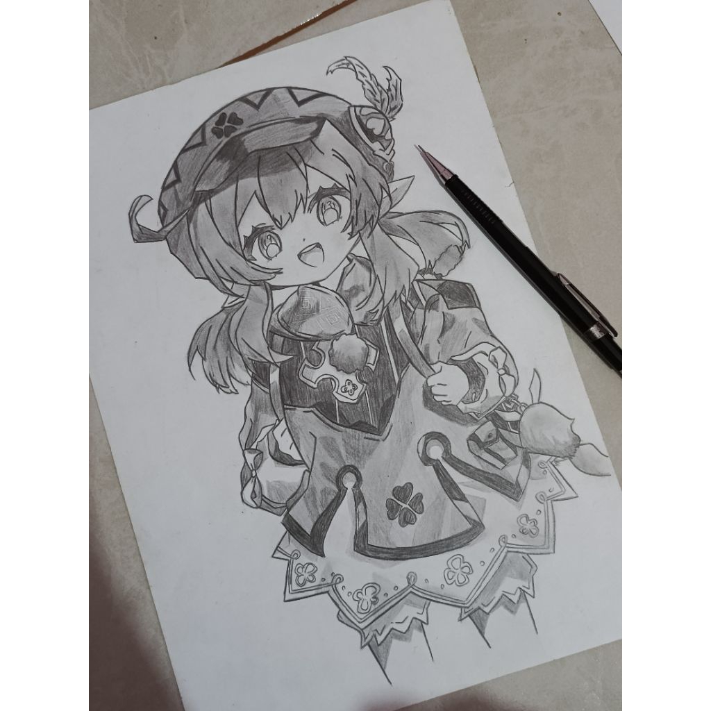 Gambaran Sketsa Arsir Karakter Anime Anya Forger, Klee Genshin Impact, Rumah Jamur, My Hero Academia