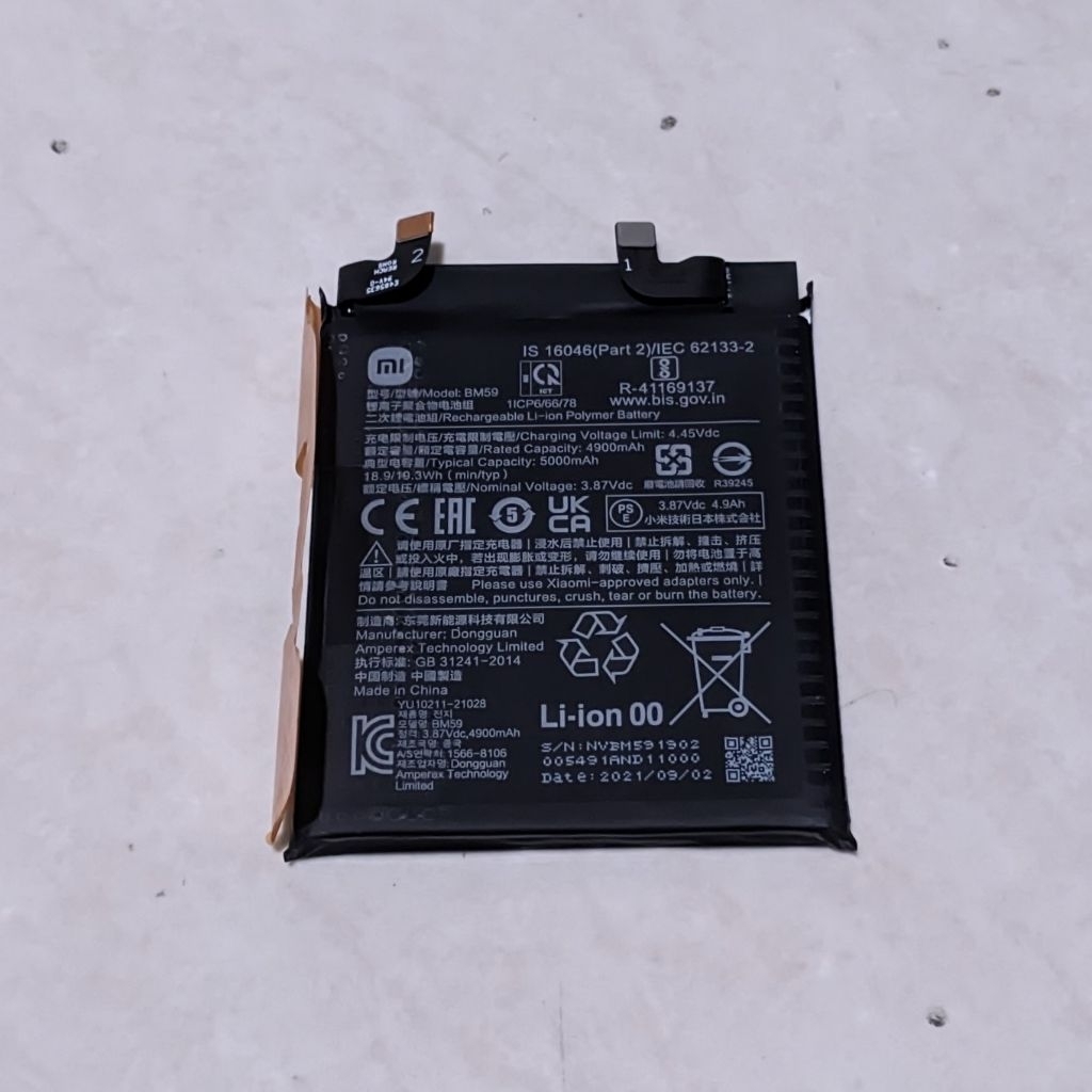 Baterai Cabutan Xiaomi 11T BM59 Original Second