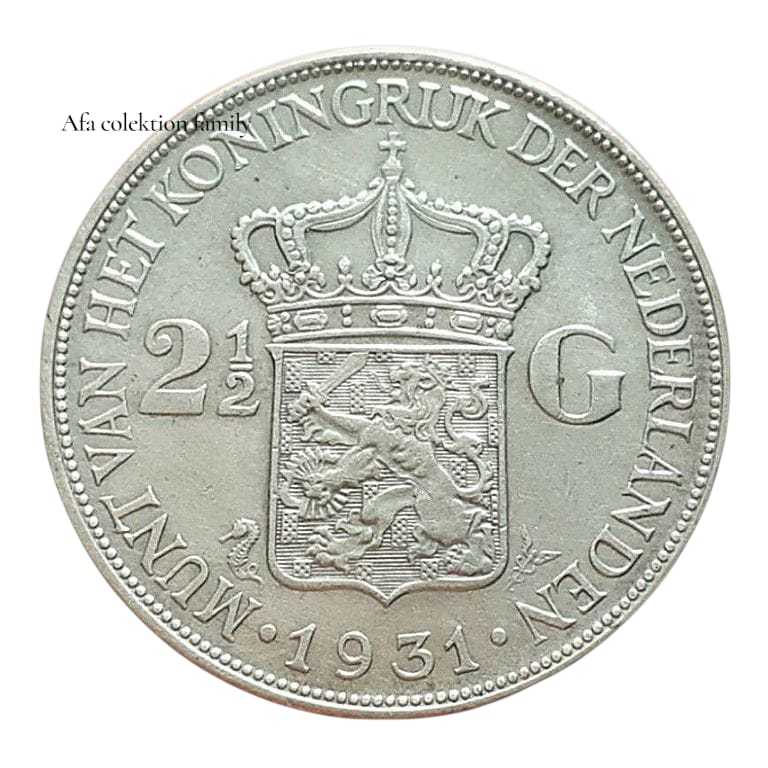 BEST Uang koin 21/2G wilhelmina tahun 1993 silver