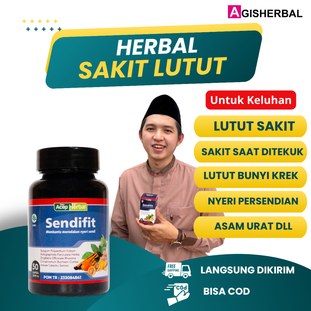 SENDIFIT Obat Sakit Lutut - Lutut Sakit Saat Di Tekuk - Lutut Bunyi Krek  Isi 50 Kapsul