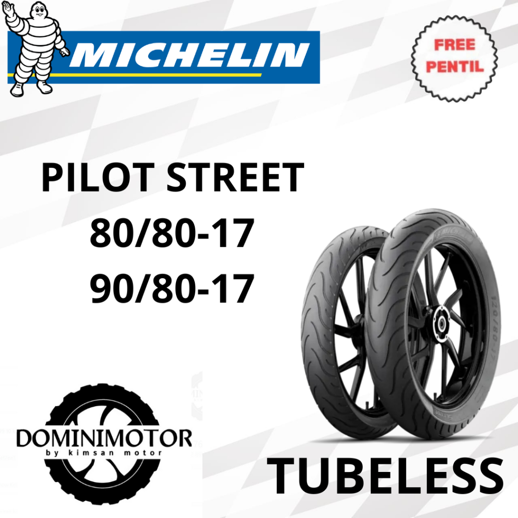MICHELIN Pilot Street 80/80-17 90/80-17 Ring 17 Ban Motor Ring 17 Ban Tubeless Ring 17 Ban Motor Mic