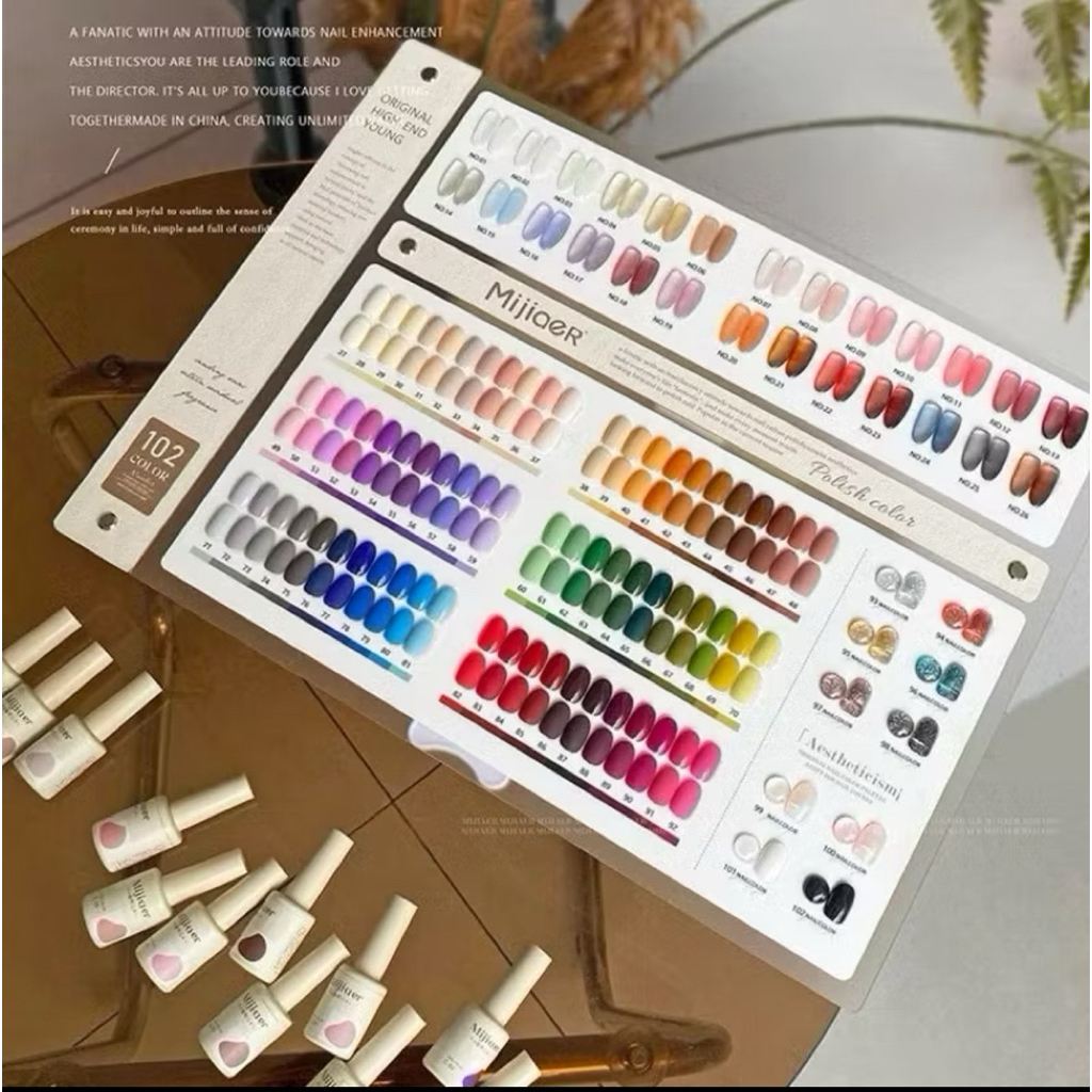 READY STOK MIJIAER 102 WARNA KUTEK SET GEL UV  DAPAT DISPLAY